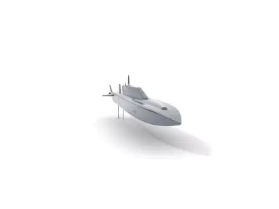 Stealth Submarine model pack Low-poly 3D model