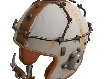 Wasteland Barbed Wire Combat Helmet Low-poly 3D model