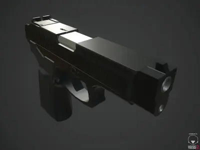 MP-443 Grach Low-poly 3D model