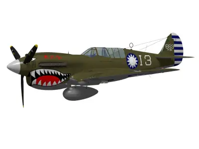 Curtiss P-40N5 Warhawk 3D model