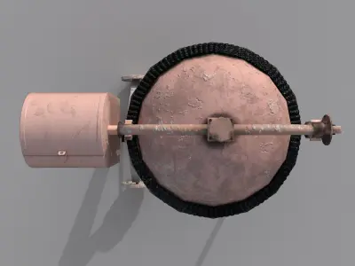 Worn Concrete Mixer low poly Low-poly 3D model