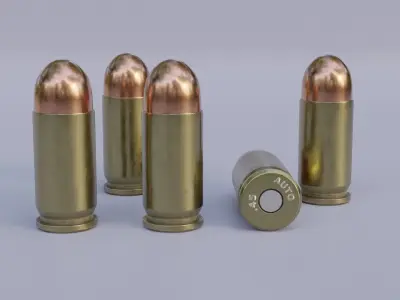 45 ACP Ammo Bullet and Shell 3D model