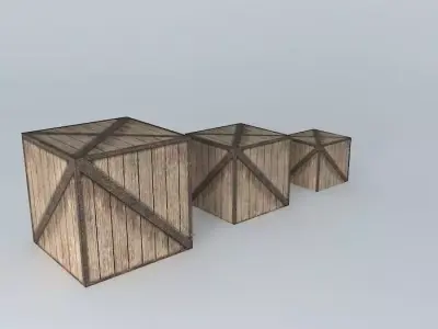 wood boxes Free 3D model