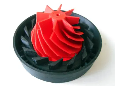 Turbocharger with electric motor 2 Free 3D print model