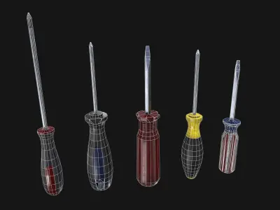 Screwdriver Pack Low-poly 3D model