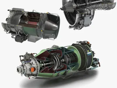 Sectioned Turbojet Engines 3D Models Collection 3D model