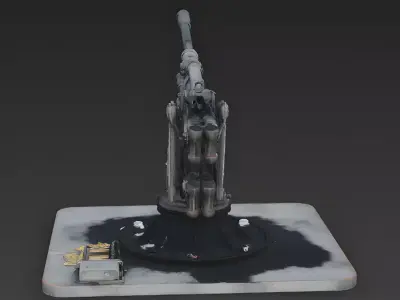 Battle-Scarred Flak Cannon 3D Model Low-poly 3D model