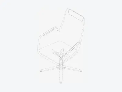 Chair - Contemporary - Cordia Plus - High - Swivel - Glides Low-poly 3D model