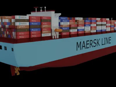 Container ship 3D model get