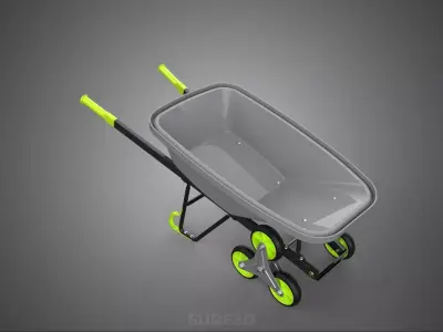 TRIPLE WHEEL STAIR CLIMBER WHEELBARROW BARROW CART TROLLEY WAGON 3D model