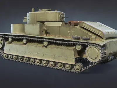 T-28 Medium Tank Low-poly 3D model