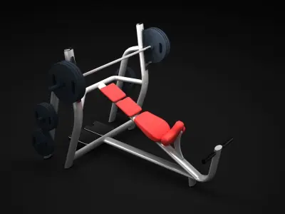 Bench Inclined DR 3D model