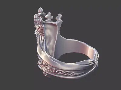 royal queen ring 3D print model