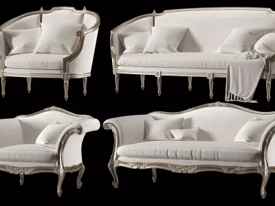 roberto giovannini and eloquence sofa and armchair set 3D model
