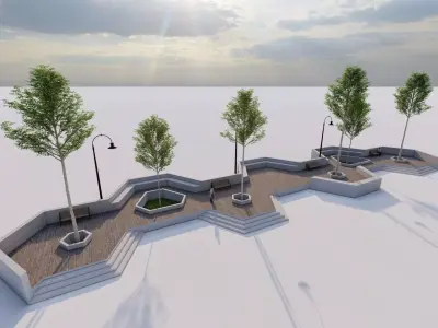 public park-Private Park Landscape 3D model order