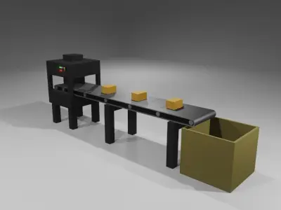 Machine Industrial - Line - Maquina Low-poly 3D model
