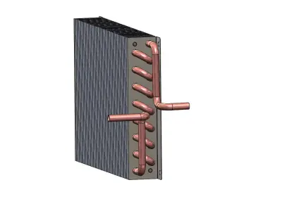 HVAC Air Conditioner Heat Exchanger Coil 3D model