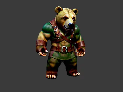 Bear Man Low-poly 3D model