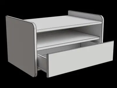 Floating With Open And Closed Storage Nightstand Low-poly 3D model