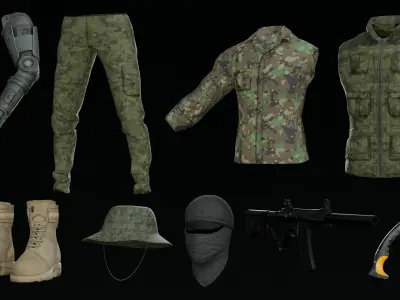 military soldier Low-poly 3D model