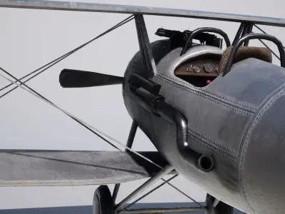 Military Biplane Low-poly 3D model