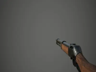 Shotgun sigle barrel Low-poly 3D model