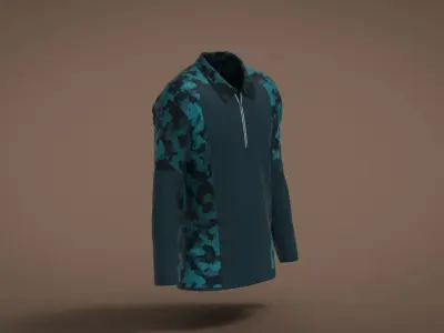 Military Outfit - T-shirt Low-poly 3D model 19