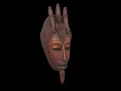 African Tribal Wooden Mask 3D print model