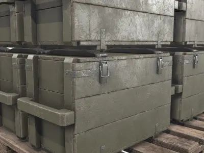 PBR Military Cargo Case 01 Low-poly 3D model