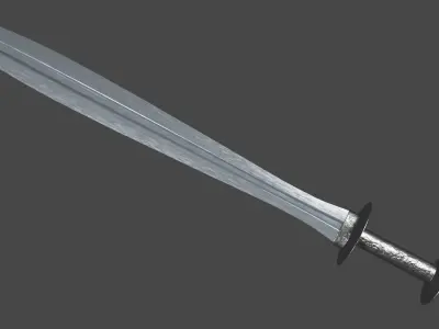 Xyphos sword with Khora handle Low-poly 3D model