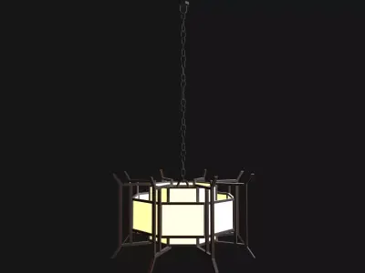chinese style hanging light model 1 Free 3D model