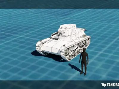 7TP Tank Base Mesh Low-poly 3D model