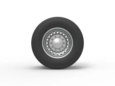 Rear custom wheel of semi truck Version 12 Scale 1 to 25 3D print model