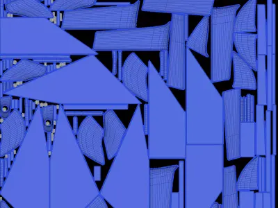 Marine Anchor Blue PBR All-Quads Low-Poly 3D Model Low-poly 3D model
