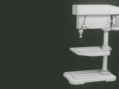 Drilling Machine - Low Poly - Game Ready - PBR Low-poly 3D model