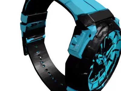 Futuristic Holographic Neon Watch 3D model