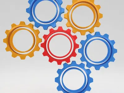 Mechanical gears combination 3d model   3D model