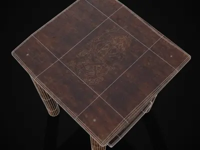 Rustic Simple Bed Side Table Low-poly 3D model