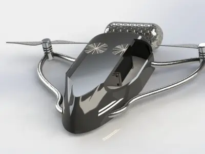 Uncrewed aerial vehicle with fuel-consuming cell 3D model