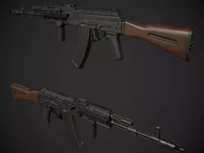 AK-74 Rifle Low-poly 3D model