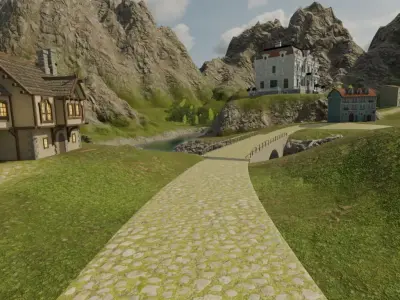 Riverside Village 3D model