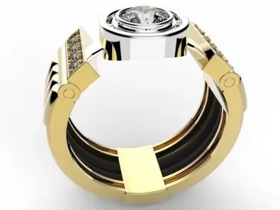 Ring with gems 3D print model get