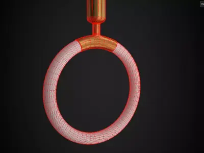 Pendant Light Acrylic Loop Antique Brass Lamp Low-poly 3D model