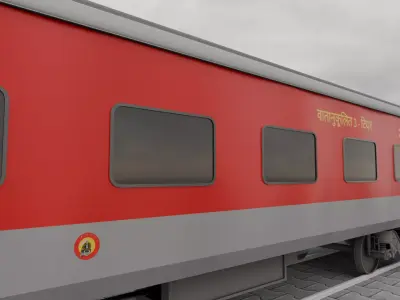 Realistic LHB TIER 3RD AC COACH of Indian Railways No interiors 3D model