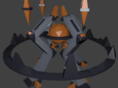 8x Low-Poly Tower Defence Models and Base - Game ready Low-poly 3D model
