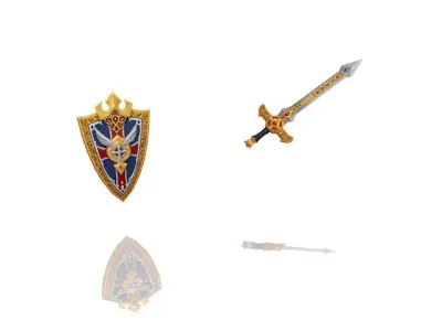 Royal Guard - Sword and Shield Low-poly 3D model