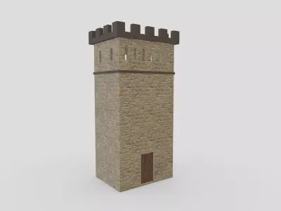 Medieval Castle Module 07 Low Poly PBR Realistic Low-poly 3D model
