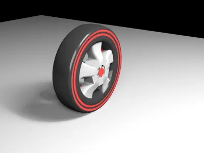 TireCar wheel Low-poly 3D model
