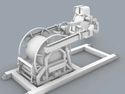 Lamor Umbilical Hose Reel LUT Low-poly 3D model