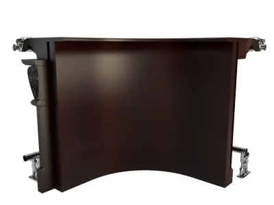 Rounder Wooden Counter 3D model